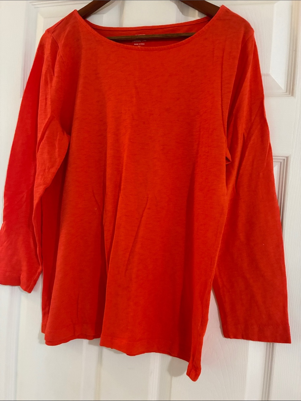 J. Crew Bright Orange-Red Long Sleeve Tee